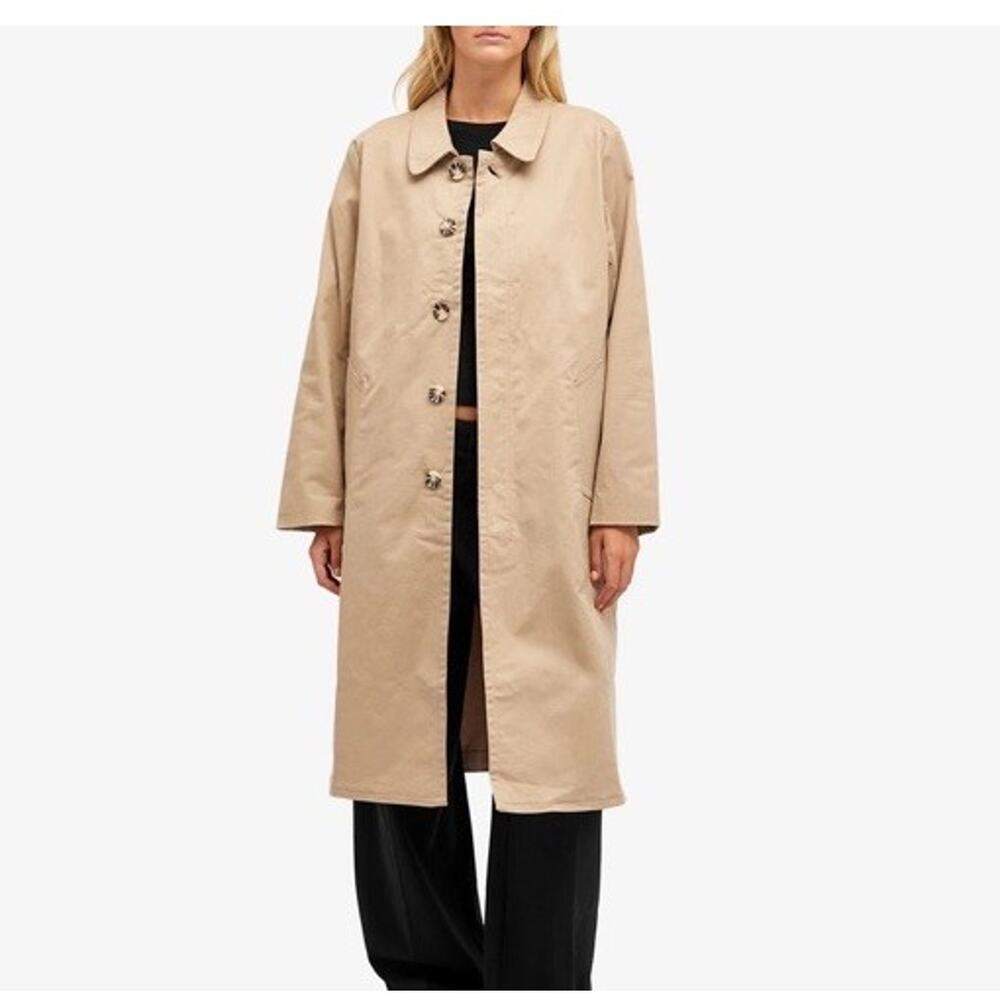 Good American Tan Long Mac Coat